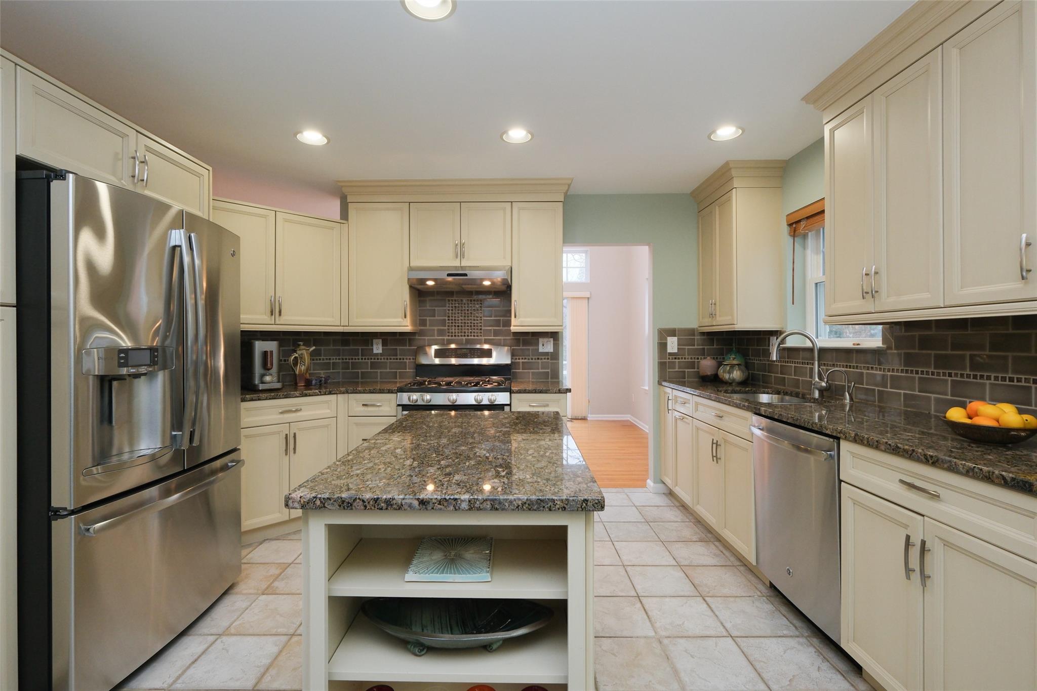 Kitchen with a look into the dining area