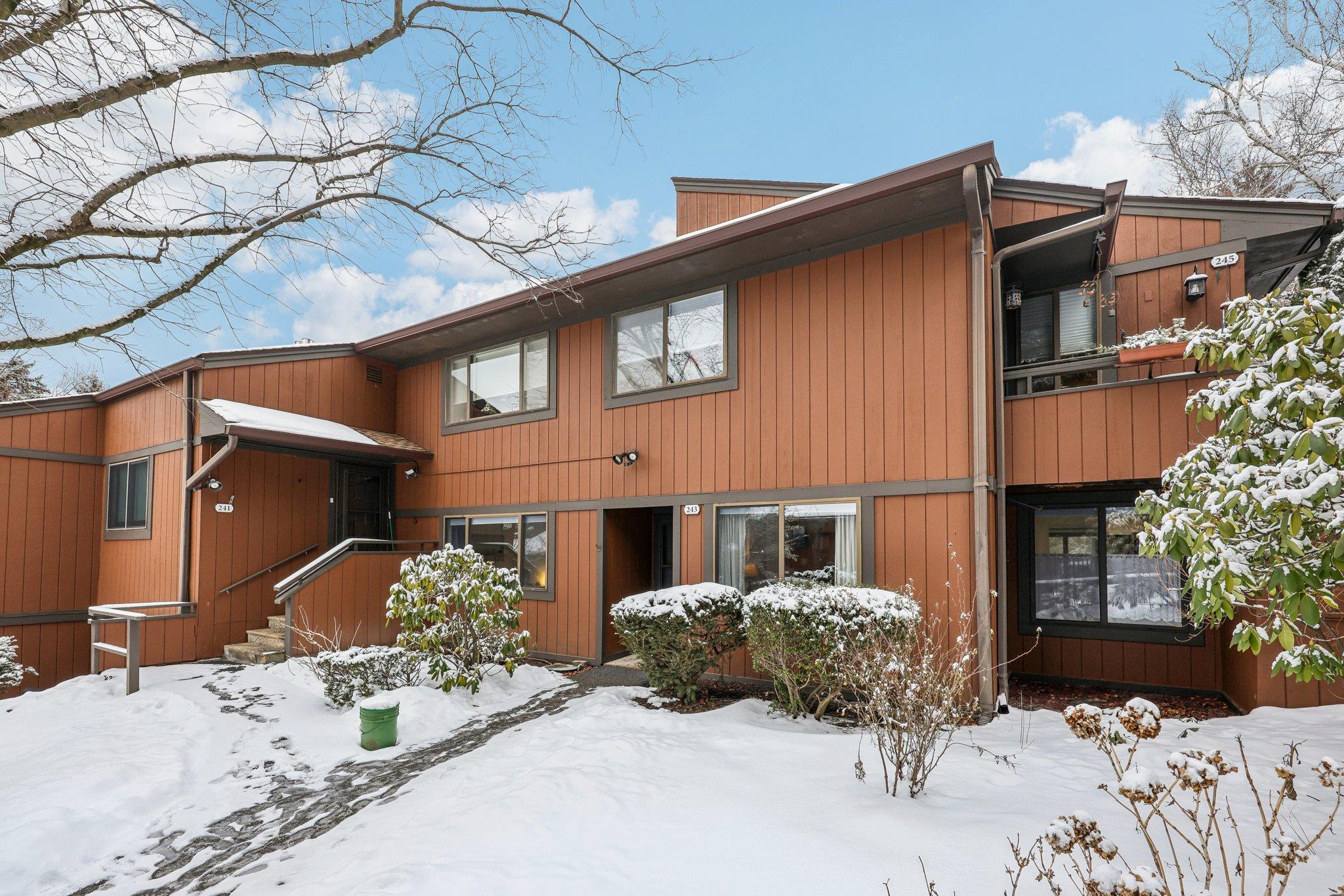 View of snow covered property