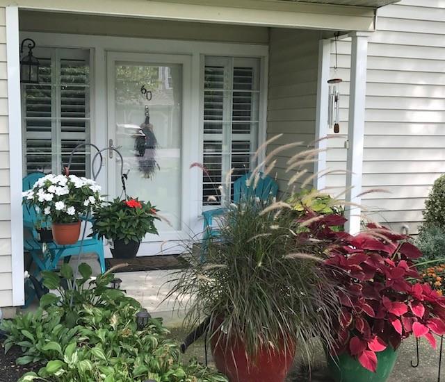 Entrance to property featuring covered porch