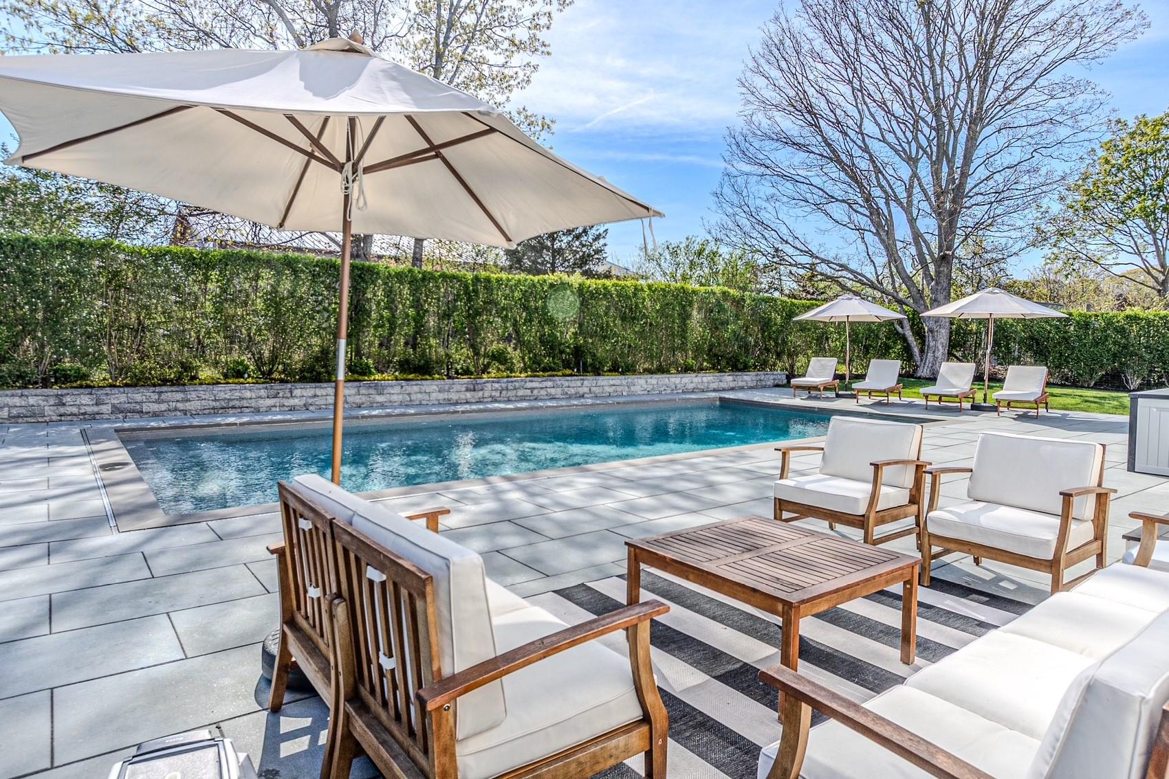View of swimming pool with a patio, an outdoor hangout area, and a fenced backyard