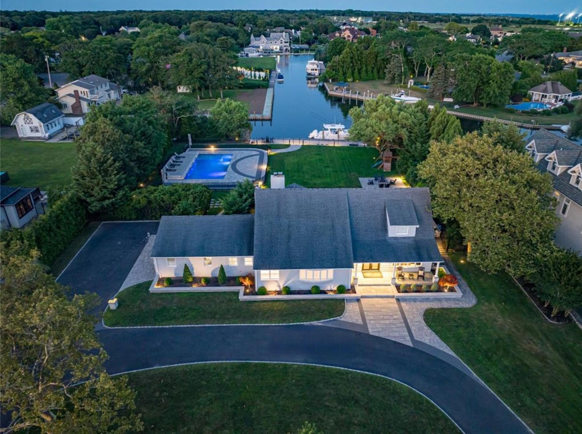 Aerial view of a large body of water