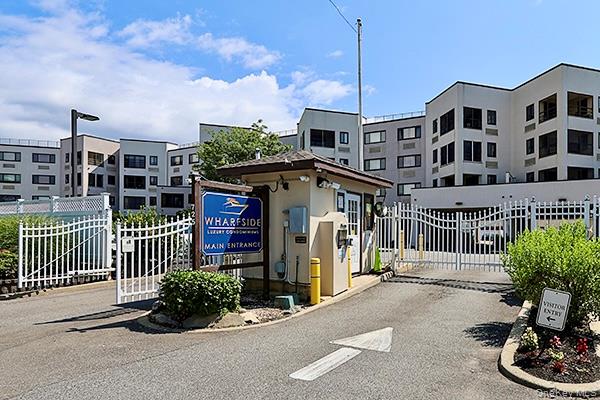 gated entry, a gate, and curbs