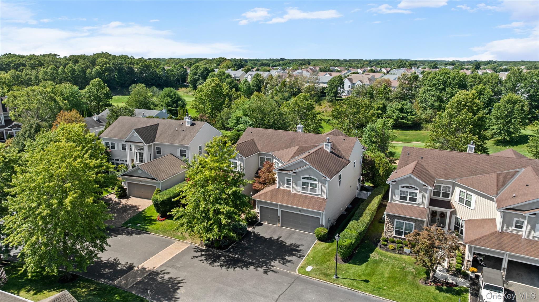 Aerial perspective of suburban area