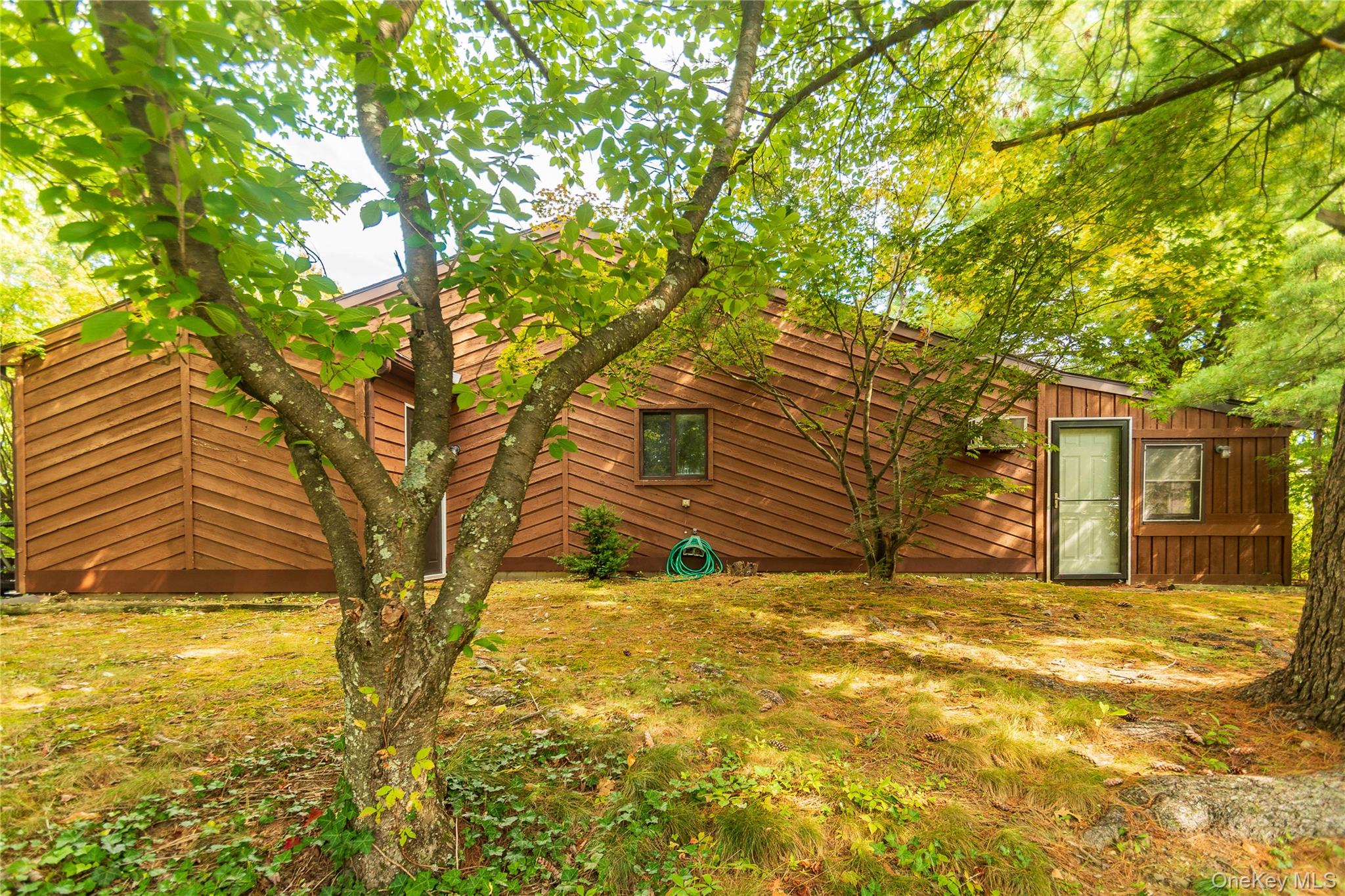 View of home's exterior featuring a lawn