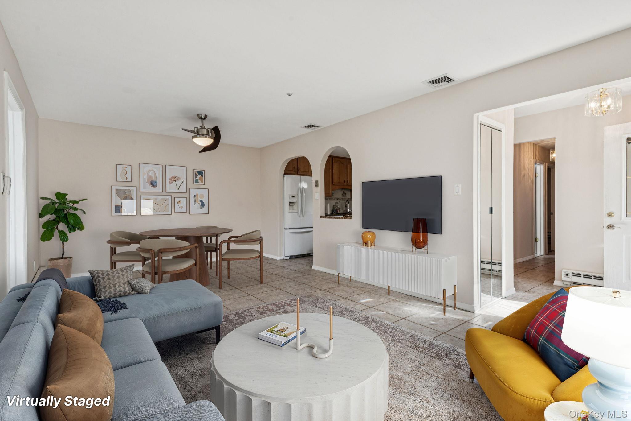 Dining/Living area virtual staging