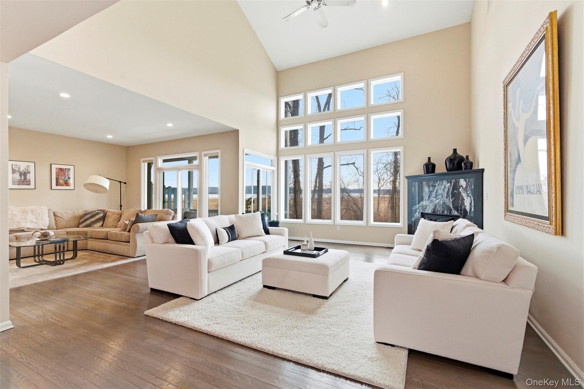 Extraordinary Great Room with panoramic views of the Hudson River & Piermont Sanctuary