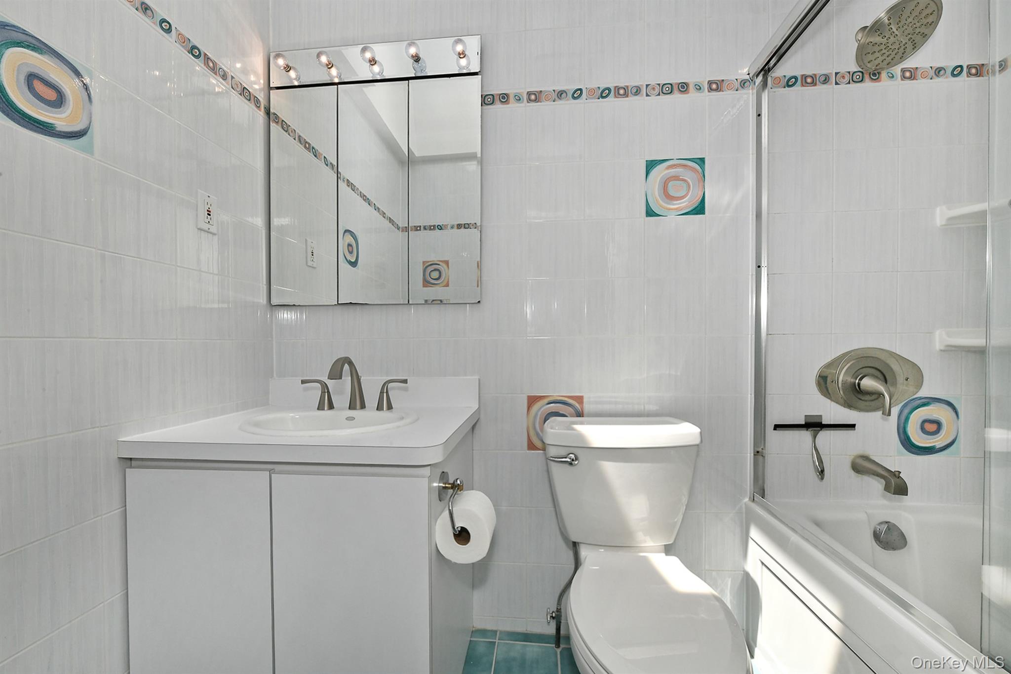 Full Bath With Skylight, Whirlpool Tub & Shower Door